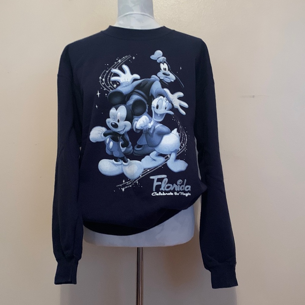 Disney World: Florida Gildan Large Navy Long Sleeve Character Sweatshirt